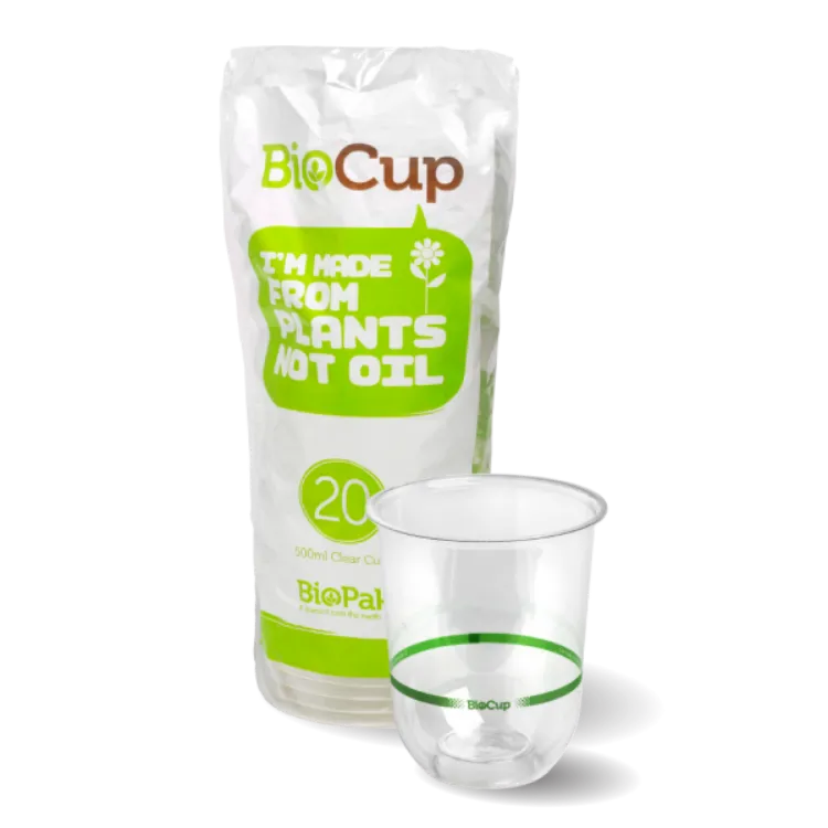 Picture of Clear Tumbler Cups (500ml) - 20pk - BioPak clear