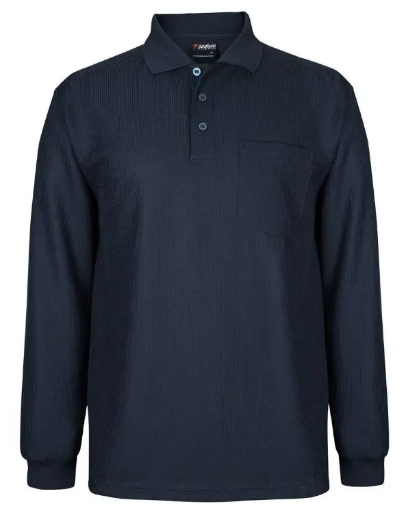 Picture of Podium L/S Waffle Pocket Polo