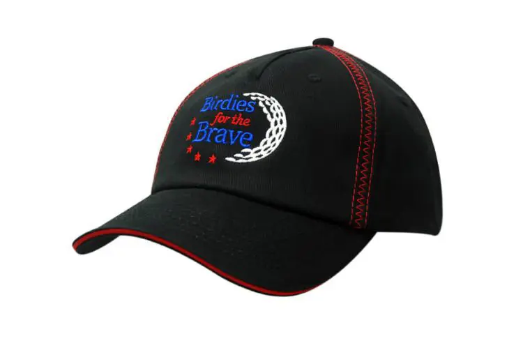 Picture of Deluxe Bull Denim Cotton Twill Cap with Sandwich Trim & Zig Zag Crown Stitching